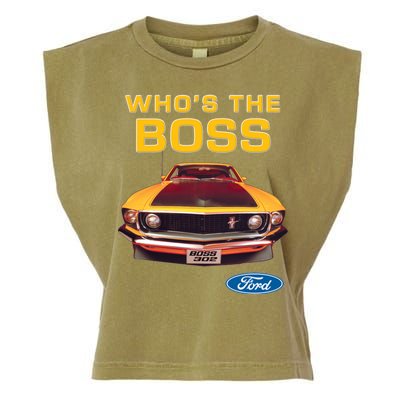 Who's The Boss Ford Mustang Garment-Dyed Women's Muscle Tee