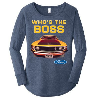 Who's The Boss Ford Mustang Women's Perfect Tri Tunic Long Sleeve Shirt