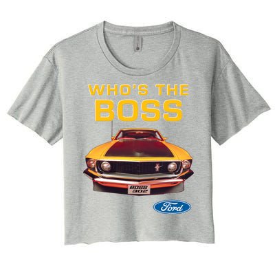 Who's The Boss Ford Mustang Women's Crop Top Tee