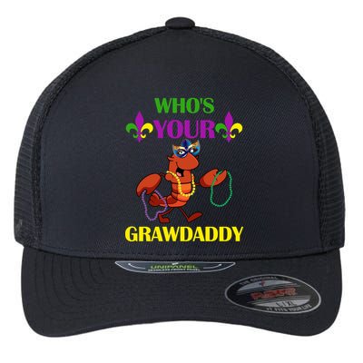 Who's Your Grawdaddy Funny Mardi Gras Flexfit Unipanel Trucker Cap
