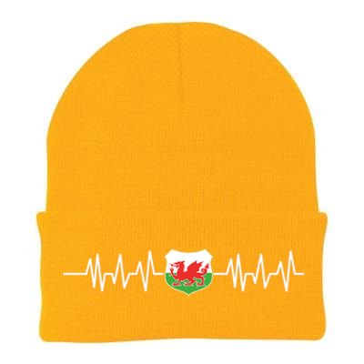 Wales Heartbeat Pulse Wales Flag Knit Cap Winter Beanie