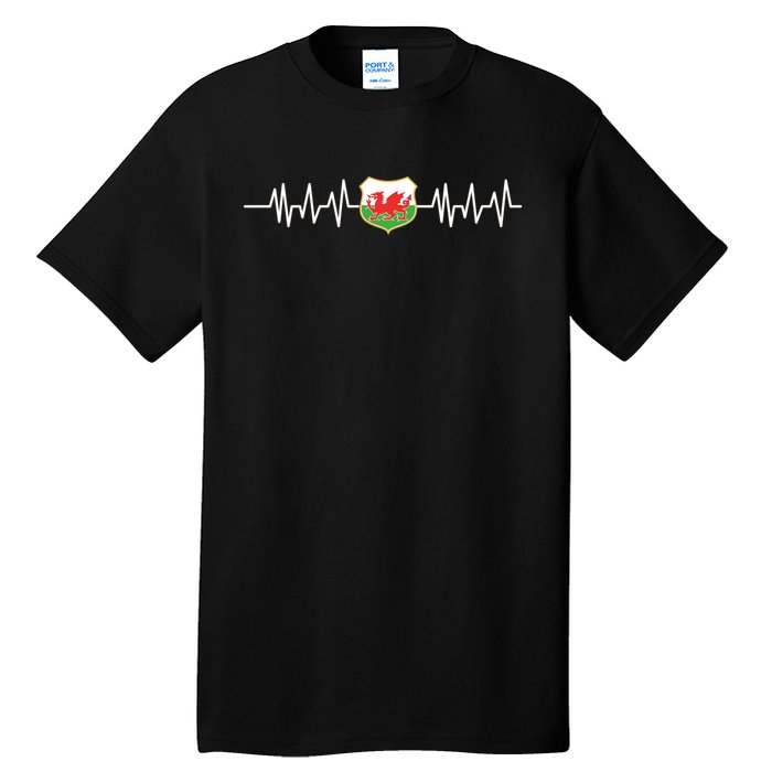 Wales Heartbeat Pulse Wales Flag Tall T-Shirt