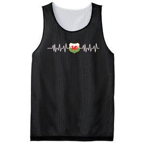 Wales Heartbeat Pulse Wales Flag Mesh Reversible Basketball Jersey Tank