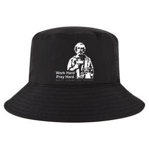 Work Hard Pray Hard Saint Joseph The Worker Cool Comfort Performance Bucket Hat