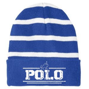 Western Horse Polo Gifts Practice Horseback Riding Striped Beanie with Solid Band