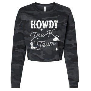 Womens Howdy PreK Team Teacher Cowboy Cowgirl Western Teacher Cropped Pullover Crew