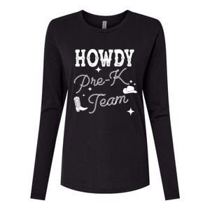 Womens Howdy PreK Team Teacher Cowboy Cowgirl Western Teacher Womens Cotton Relaxed Long Sleeve T-Shirt