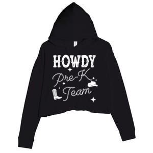 Womens Howdy PreK Team Teacher Cowboy Cowgirl Western Teacher Crop Fleece Hoodie