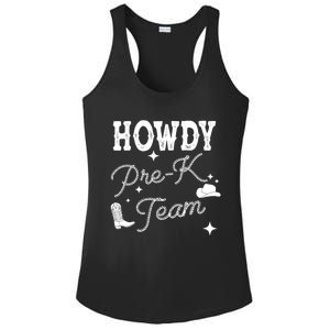 Womens Howdy PreK Team Teacher Cowboy Cowgirl Western Teacher Ladies PosiCharge Competitor Racerback Tank