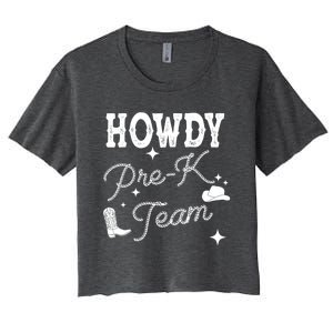 Womens Howdy PreK Team Teacher Cowboy Cowgirl Western Teacher Women's Crop Top Tee