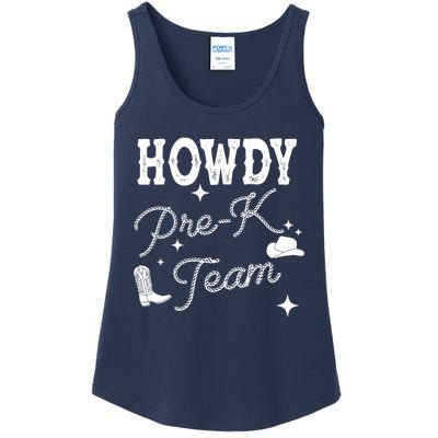 Womens Howdy PreK Team Teacher Cowboy Cowgirl Western Teacher Ladies Essential Tank