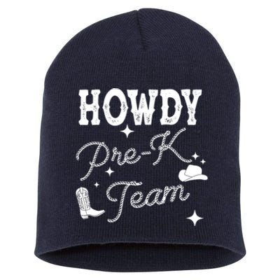 Womens Howdy PreK Team Teacher Cowboy Cowgirl Western Teacher Short Acrylic Beanie