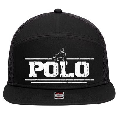 Western Horse Polo Gifts Practice Vintage Horseback Riding 7 Panel Mesh Trucker Snapback Hat
