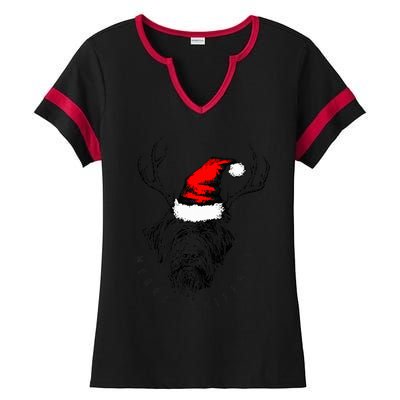 Wire Haired Pointing Griffon Griffmas  Ladies Halftime Notch Neck Tee