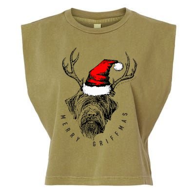 Wire Haired Pointing Griffon Griffmas  Garment-Dyed Women's Muscle Tee