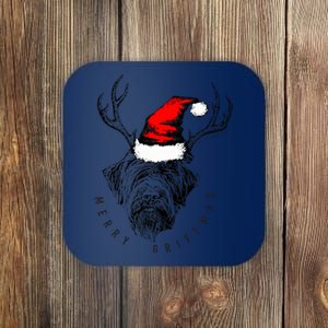 Wire Haired Pointing Griffon Griffmas  Coaster