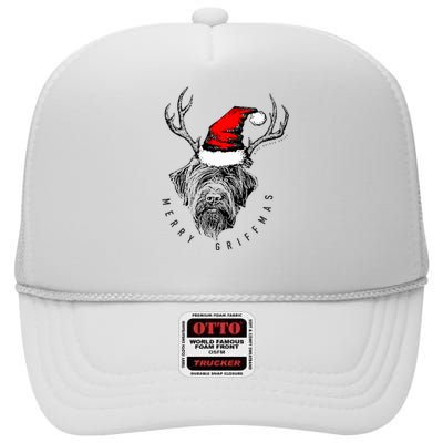 Wire Haired Pointing Griffon Griffmas  High Crown Mesh Back Trucker Hat