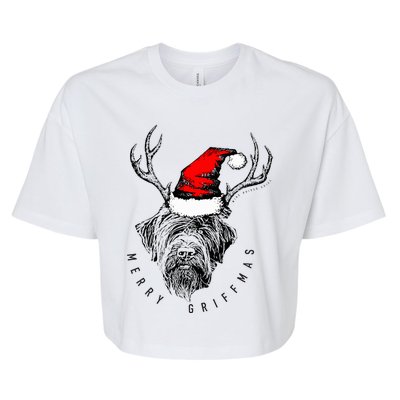 Wire Haired Pointing Griffon Griffmas  Bella+Canvas Jersey Crop Tee