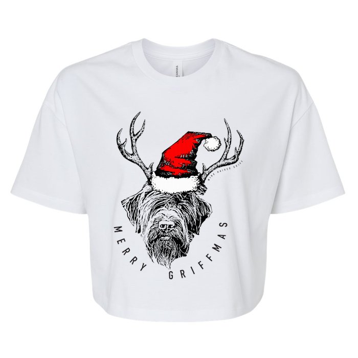 Wire Haired Pointing Griffon Griffmas  Bella+Canvas Jersey Crop Tee