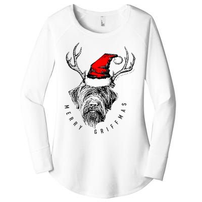 Wire Haired Pointing Griffon Griffmas  Women's Perfect Tri Tunic Long Sleeve Shirt