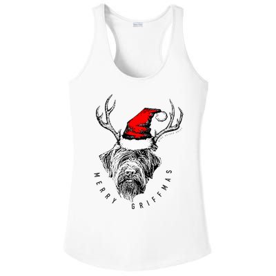 Wire Haired Pointing Griffon Griffmas  Ladies PosiCharge Competitor Racerback Tank