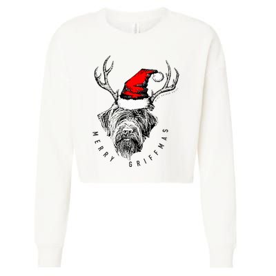 Wire Haired Pointing Griffon Griffmas  Cropped Pullover Crew