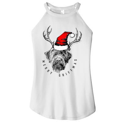 Wire Haired Pointing Griffon Griffmas  Women's Perfect Tri Rocker Tank