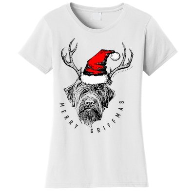 Wire Haired Pointing Griffon Griffmas  Women's T-Shirt