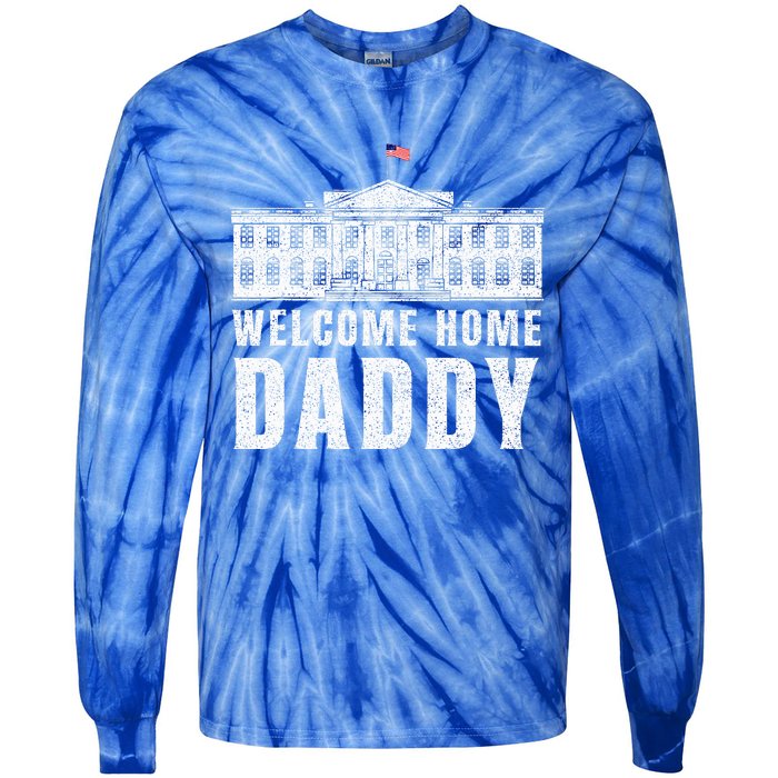 White House Patriotic Welcome Home Daddys Tie-Dye Long Sleeve Shirt