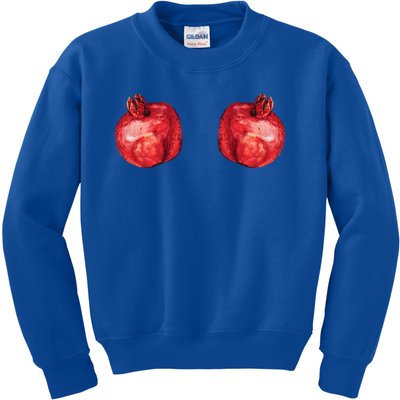 Watercolor Hanging Pomegranate Fruit Lovers Gift Kids Sweatshirt