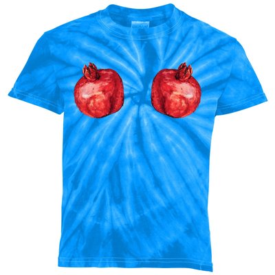 Watercolor Hanging Pomegranate Fruit Lovers Gift Kids Tie-Dye T-Shirt