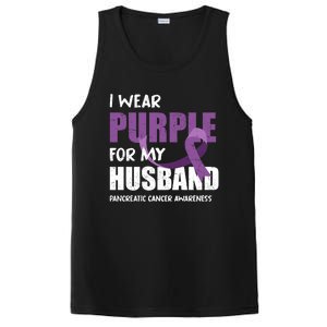 Warrior Husband Purple Ribbon Pancreatic Cancer Awareness Gift PosiCharge Competitor Tank