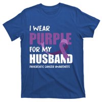 Warrior Husband Purple Ribbon Pancreatic Cancer Awareness Gift T-Shirt