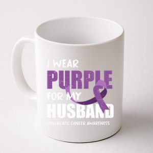 Warrior Husband Purple Ribbon Pancreatic Cancer Awareness Gift Coffee Mug