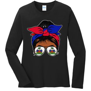 Wo Haitian Queen Haiti Independence flag 1804 wo Ladies Long Sleeve Shirt