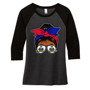 Wo Haitian Queen Haiti Independence flag 1804 wo Women's Tri-Blend 3/4-Sleeve Raglan Shirt