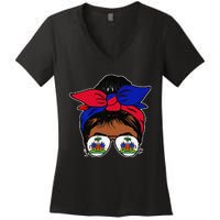 Wo Haitian Queen Haiti Independence flag 1804 wo Women's V-Neck T-Shirt