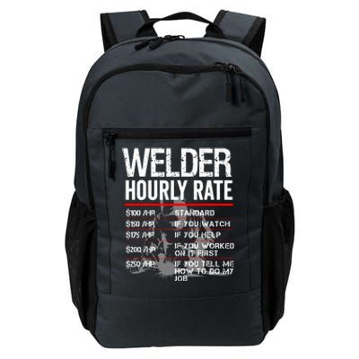 Welder Hourly Rate Funny Welding Gift For Metal Worker Daily Commute Backpack