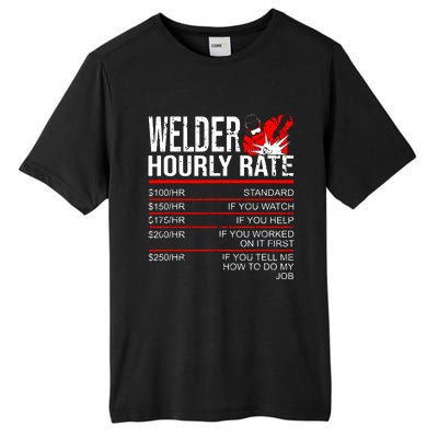 Welder Hourly Rate Funny Welding Gift For Metal Worker Tall Fusion ChromaSoft Performance T-Shirt