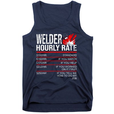 Welder Hourly Rate Funny Welding Gift For Metal Worker Tank Top