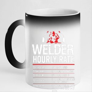 Welder Hourly Rate Funny Welding Gift For Metal Worker 11oz Black Color Changing Mug