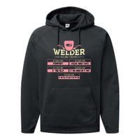 Welder Hourly Rate Funny Welding Welder Performance Fleece Hoodie