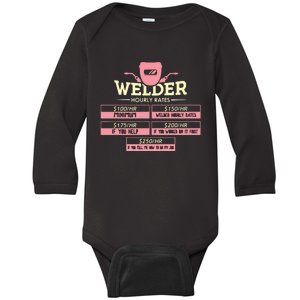 Welder Hourly Rate Funny Welding Welder Baby Long Sleeve Bodysuit