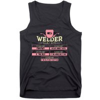 Welder Hourly Rate Funny Welding Welder Tank Top