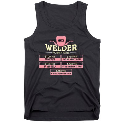 Welder Hourly Rate Funny Welding Welder Tank Top