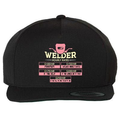 Welder Hourly Rate Funny Welding Welder Wool Snapback Cap