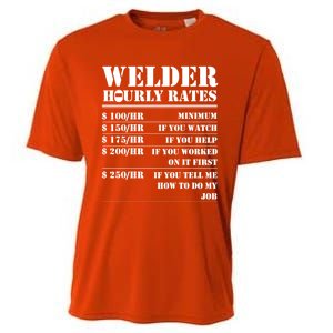 Welder Hourly Rate Funny Welding Worker Gift Great Gift Cooling Performance Crew T-Shirt