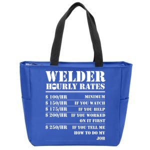 Welder Hourly Rate Funny Welding Worker Gift Great Gift Zip Tote Bag