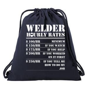 Welder Hourly Rate Funny Welding Worker Gift Great Gift Drawstring Bag