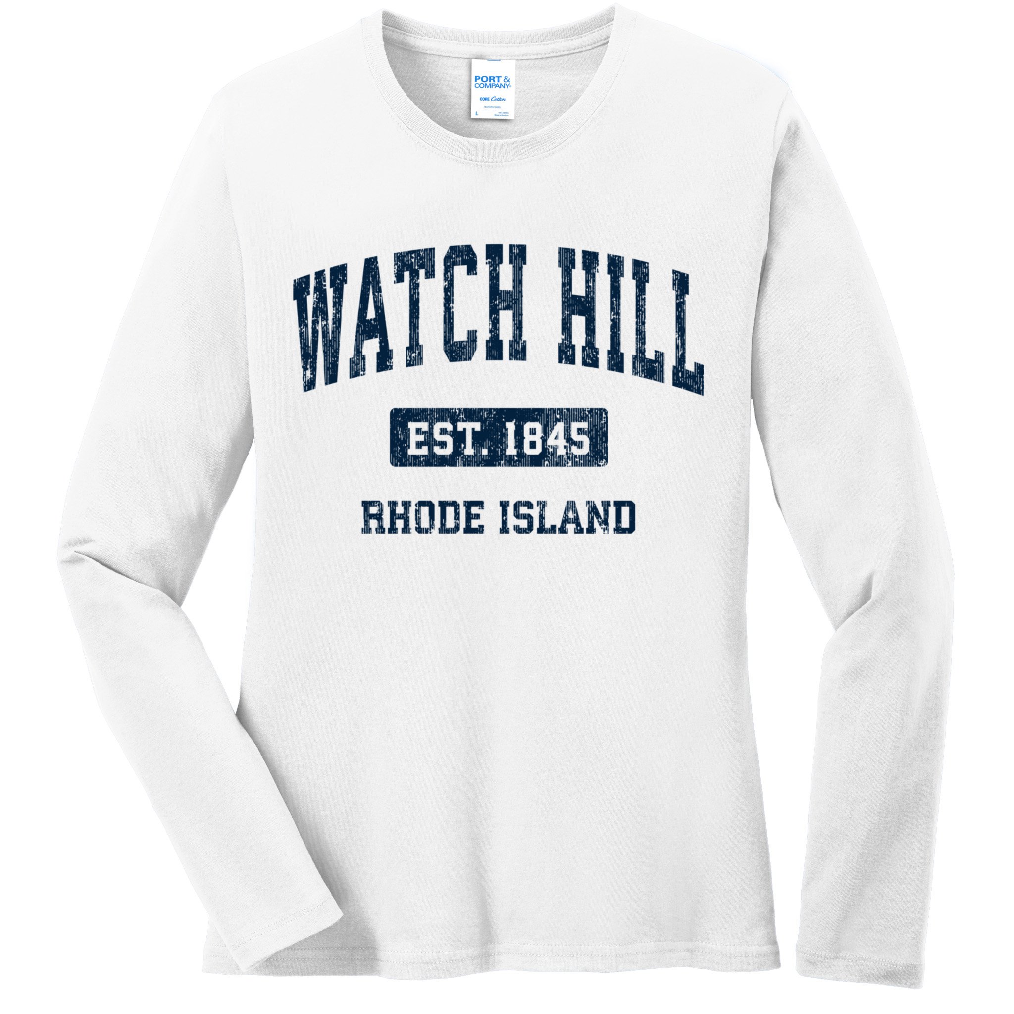 Watch Hill Rhode Island Ri Vintage Athletic Sports Ladies Long Sleeve Shirt